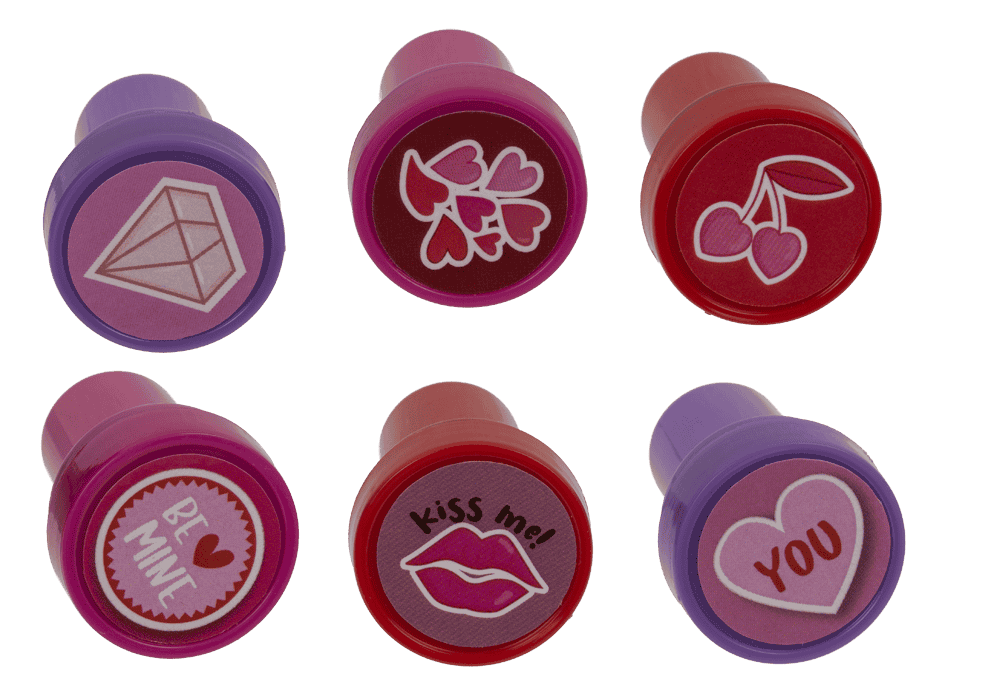 Stamps, Hearts and Kisses, 2,5 cm.