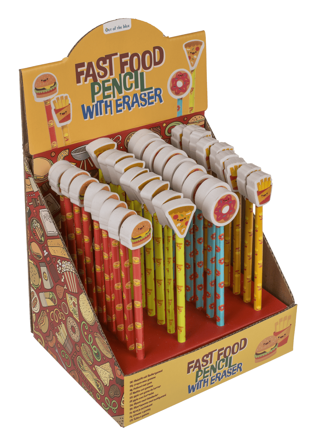 Pencil with eraser, Fast Food,