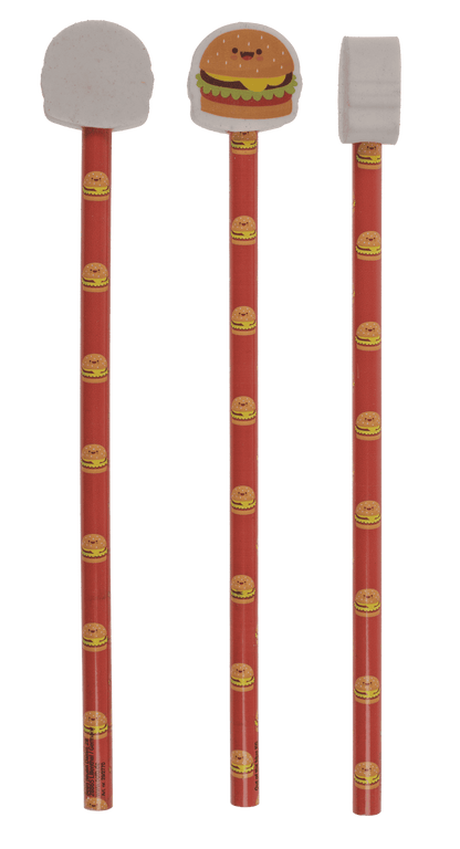 Pencil with eraser, Fast Food,