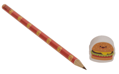 Pencil with eraser, Fast Food,