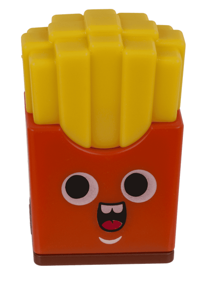 Eraser and double pencil sharpener, "Fries"