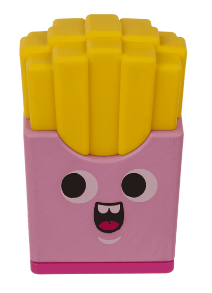 Eraser and double pencil sharpener, "Fries"