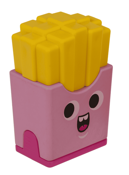 Eraser and double pencil sharpener, "Fries"