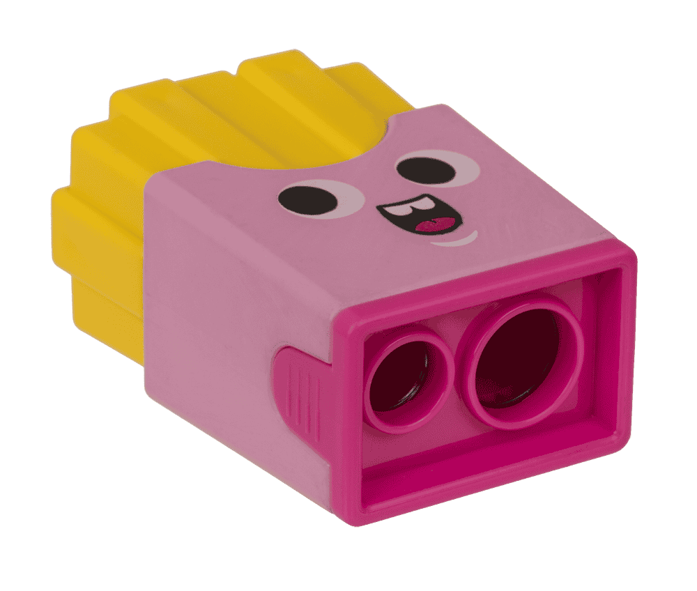 Eraser and double pencil sharpener, "Fries"