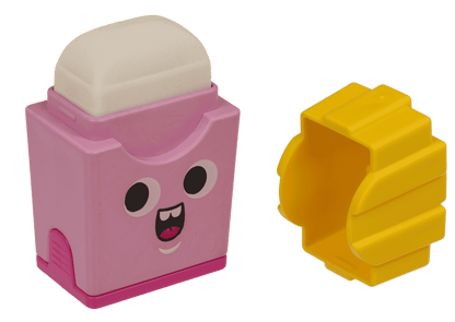 Eraser and double pencil sharpener, "Fries"