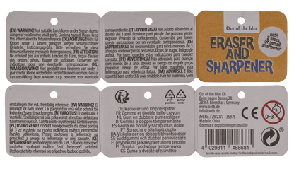 Eraser and double pencil sharpener, "Fries"