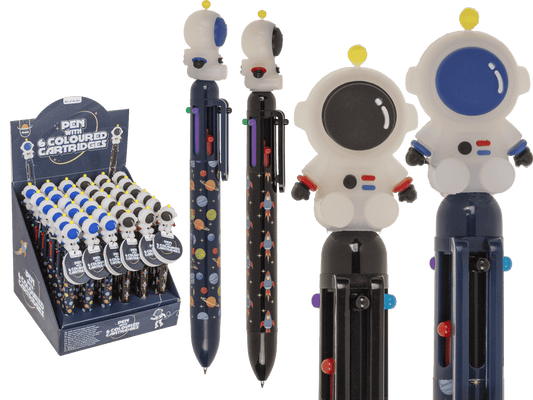 Ball Pen with 6 coloured cartridges, Space,