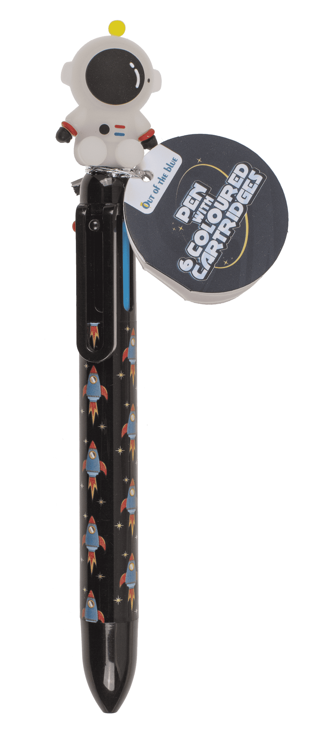 Ball Pen with 6 coloured cartridges, Space,