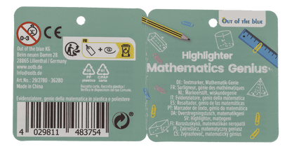 Highlighter, Mathematics Genius, 10,5 x 3 cm,