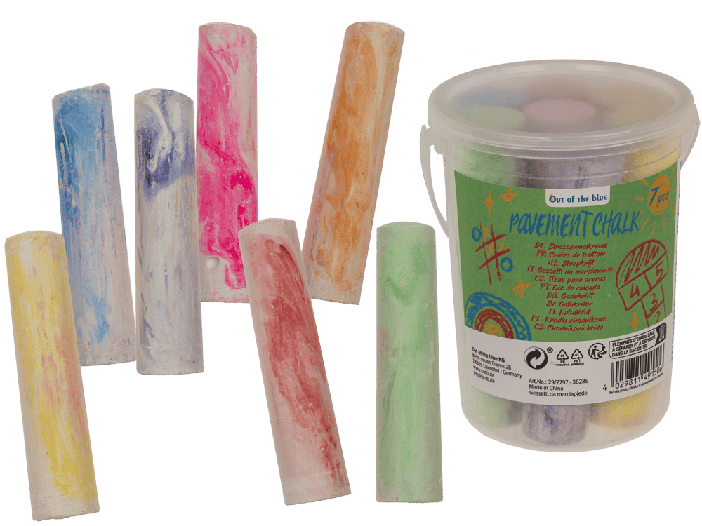 Pavement chalk, marble colours,
