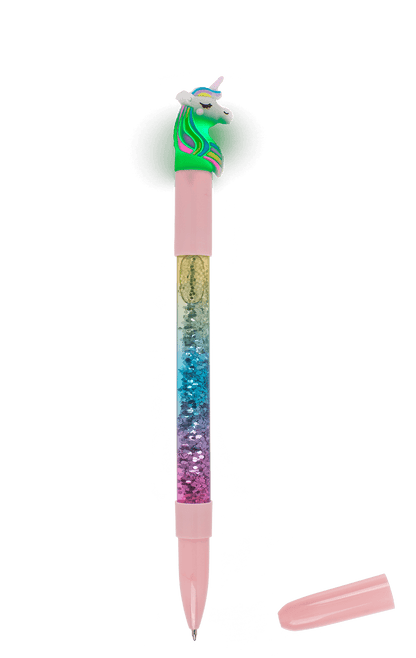 Pen with glitter & colourchanging light,