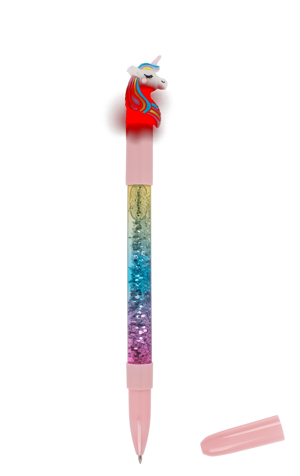 Pen with glitter & colourchanging light,