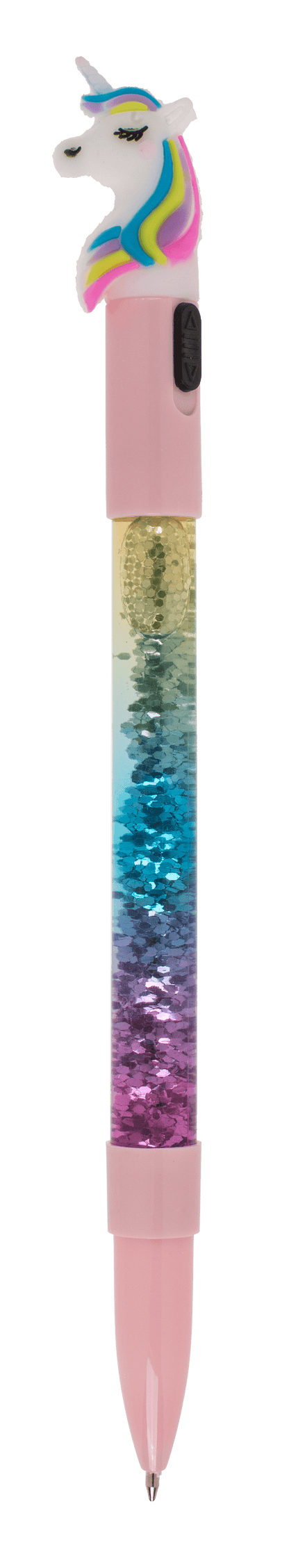 Pen with glitter & colourchanging light,