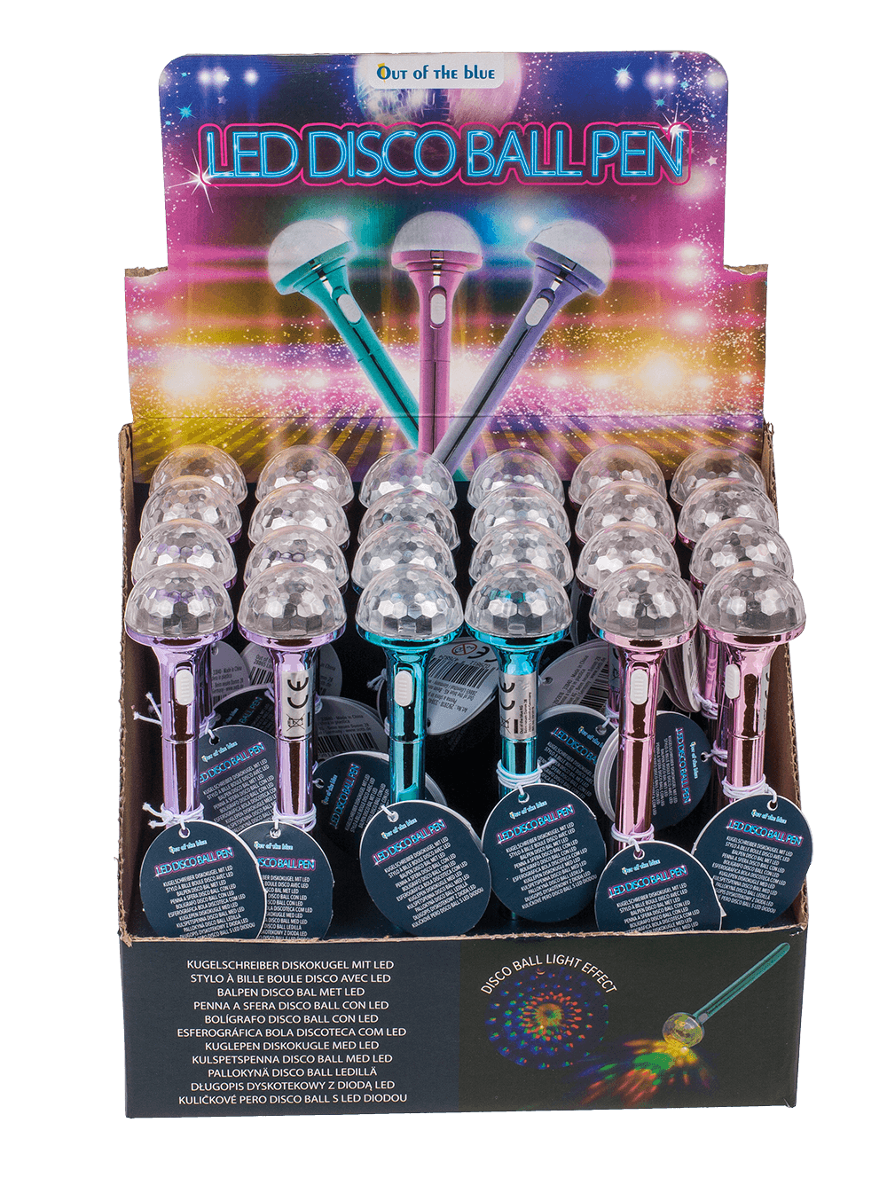 Pen, Disco ball, with LED (incl. batteries)