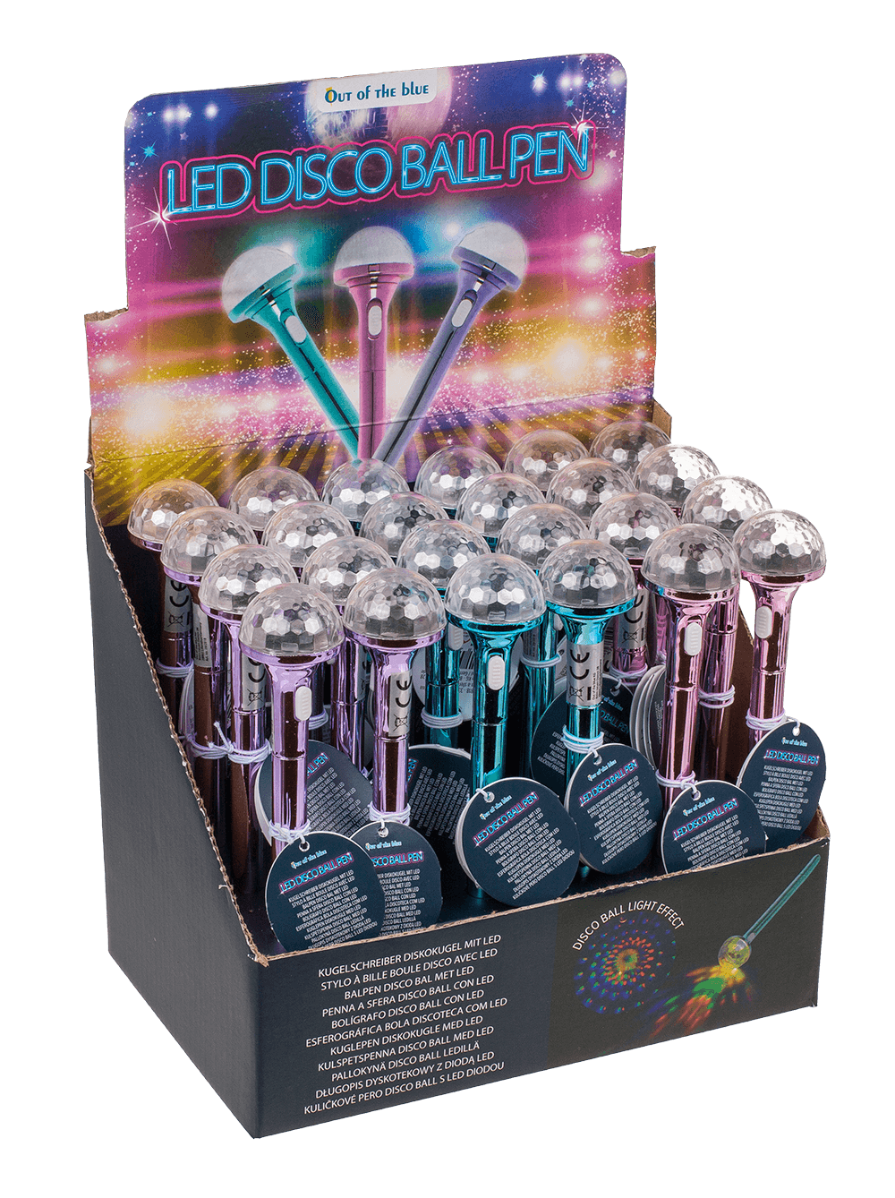 Pen, Disco ball, with LED (incl. batteries)