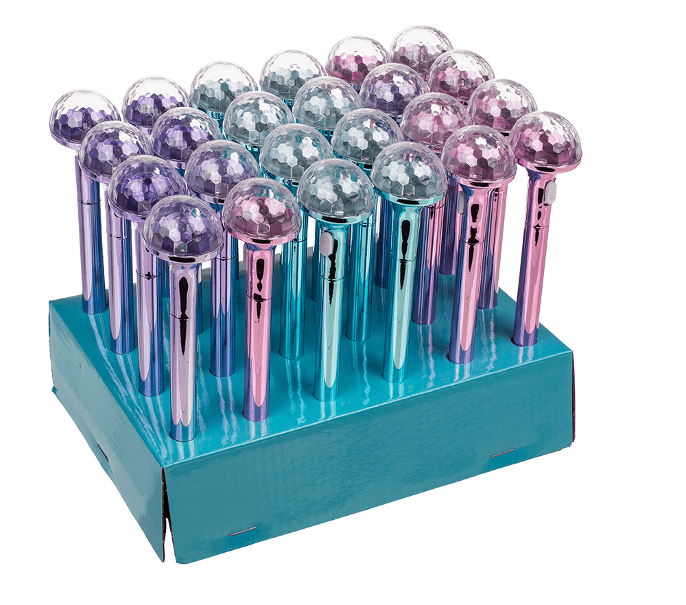 Pen, Disco ball, with LED (incl. batteries)