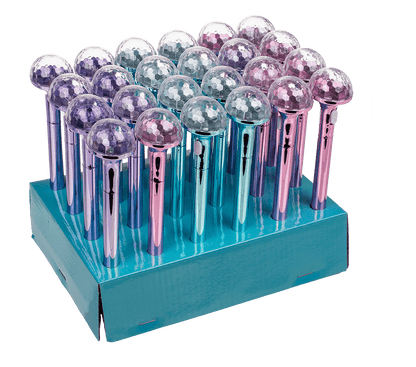 Pen, Disco ball, with LED (incl. batteries)