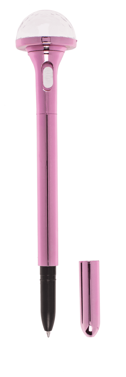 Pen, Disco ball, with LED (incl. batteries)