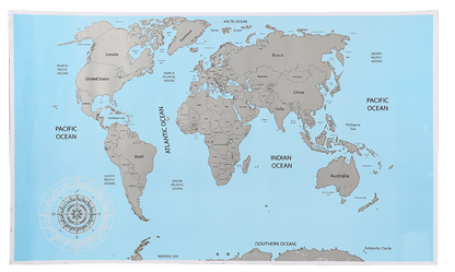 World map for scratching,