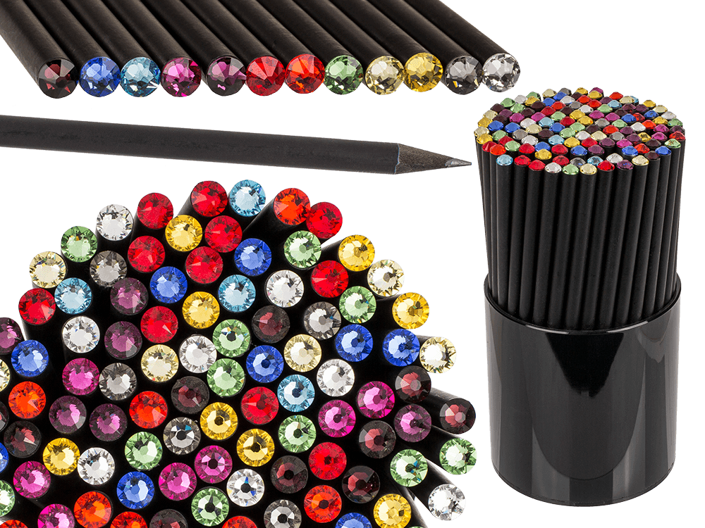 Black pencil with Swarovski stone,