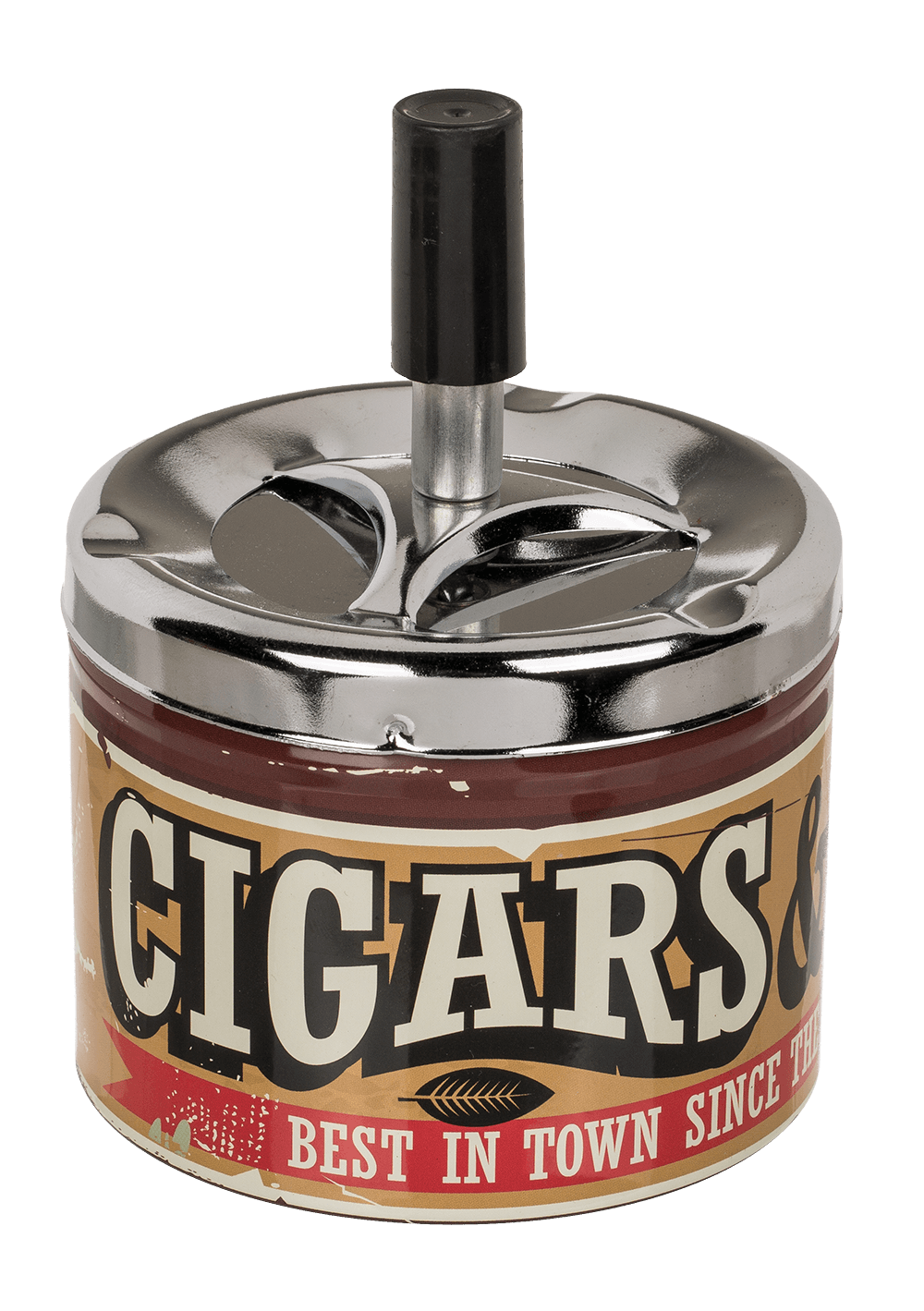 Metal push down ashtray, Tobacco,