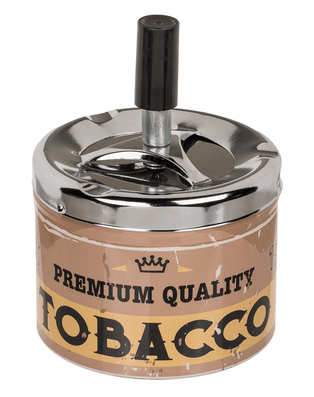 Metal push down ashtray, Tobacco,