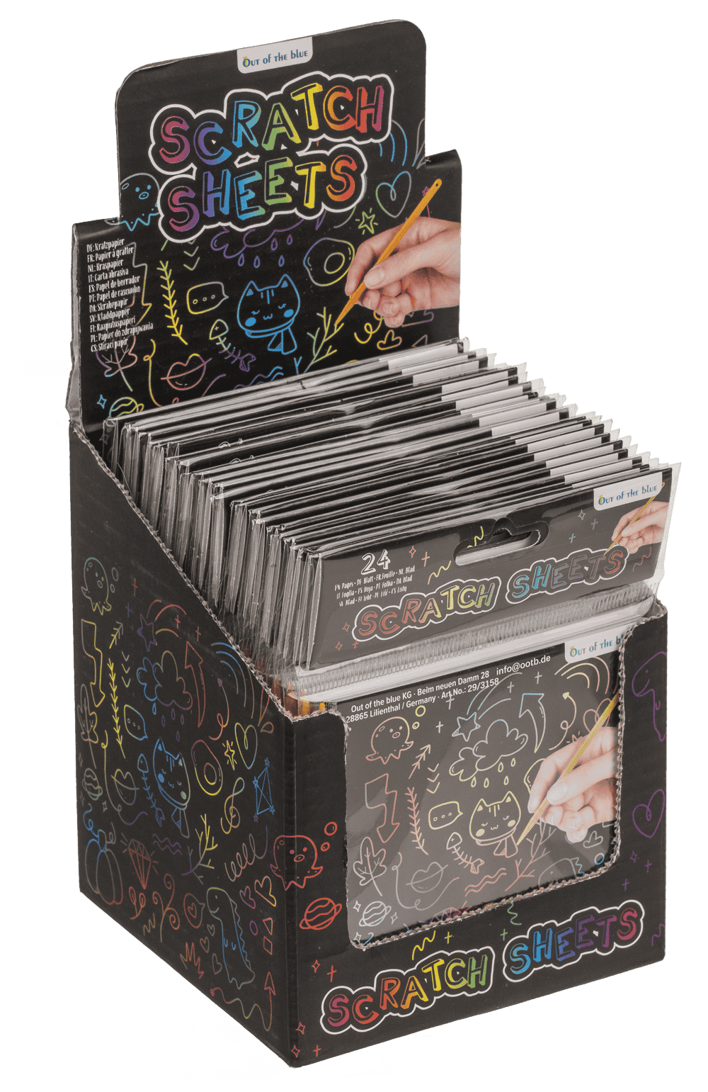 Scratch Sheet, Colourful, ca. 8, 5 x 8, 5 cm,