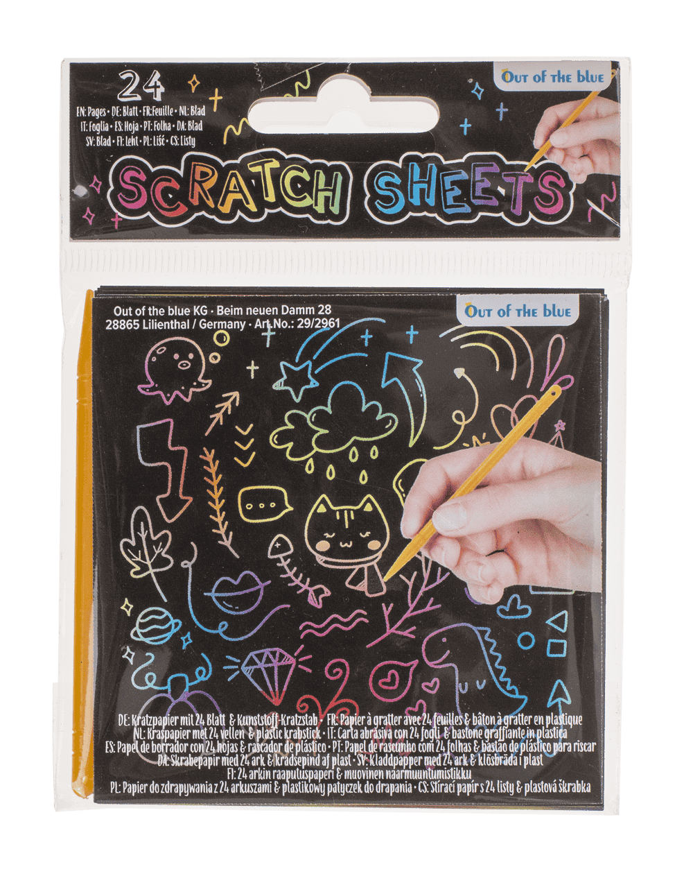 Scratch Sheet, Colourful, ca. 8, 5 x 8, 5 cm,