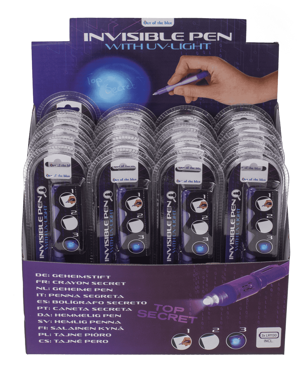 Secret Message Pen with invisible ink & UV-light,