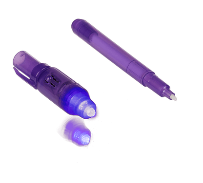 Secret Message Pen with invisible ink & UV-light,