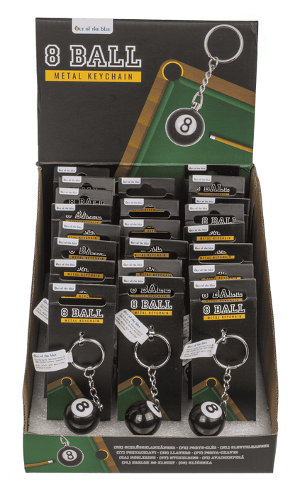 Metal key chain, Pool Ball Black 8,