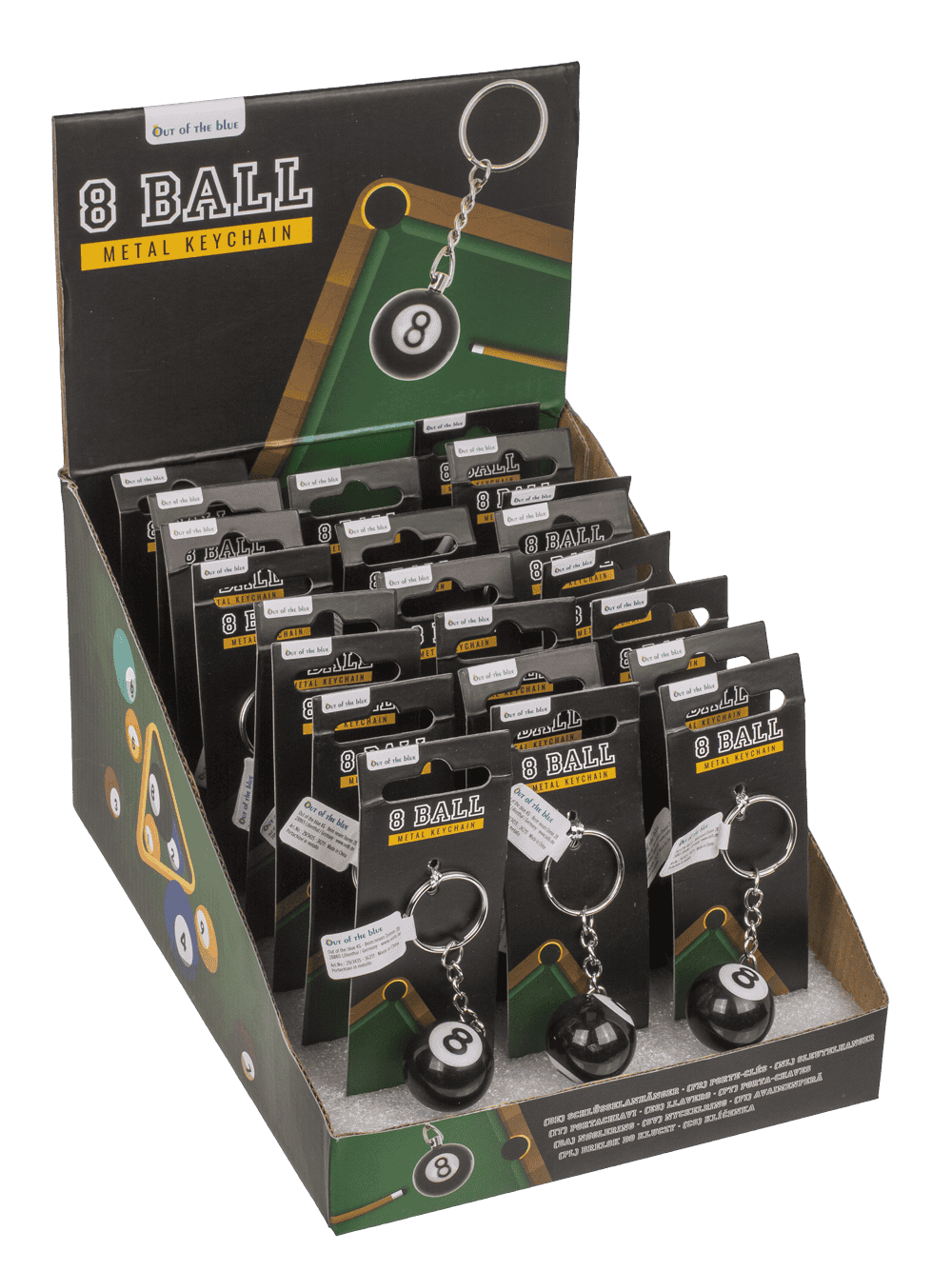 Metal key chain, Pool Ball Black 8,