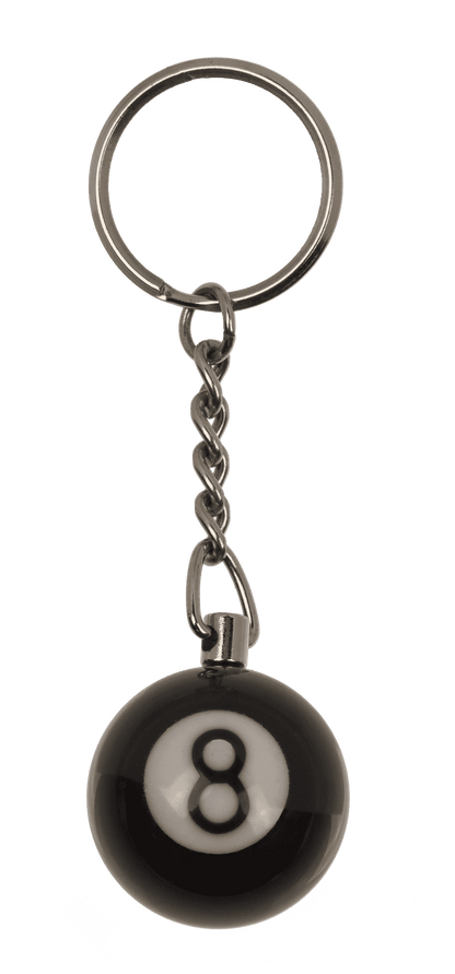 Metal key chain, Pool Ball Black 8,