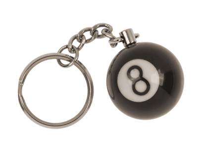 Metal key chain, Pool Ball Black 8,