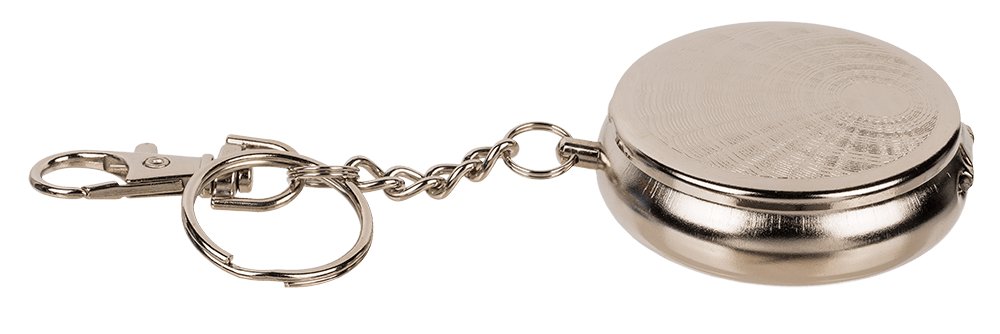 Metal pocket ashtray with key ring & carabiner
