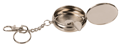 Metal pocket ashtray with key ring & carabiner
