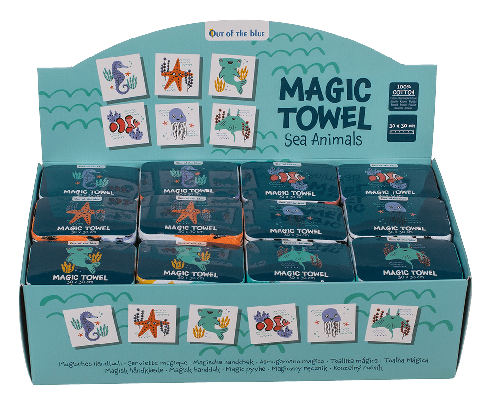Magic cotton towel, sea animals,
