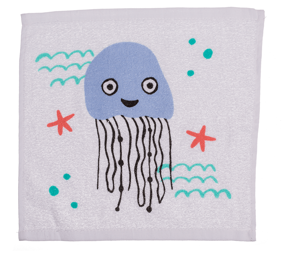 Magic cotton towel, sea animals,
