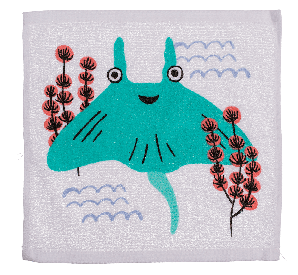 Magic cotton towel, sea animals,