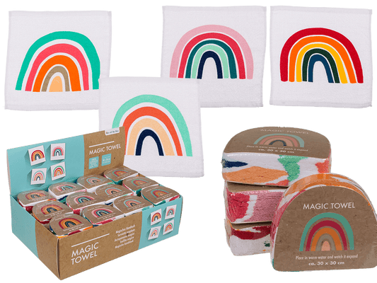 Magic cotton towel, rainbow,