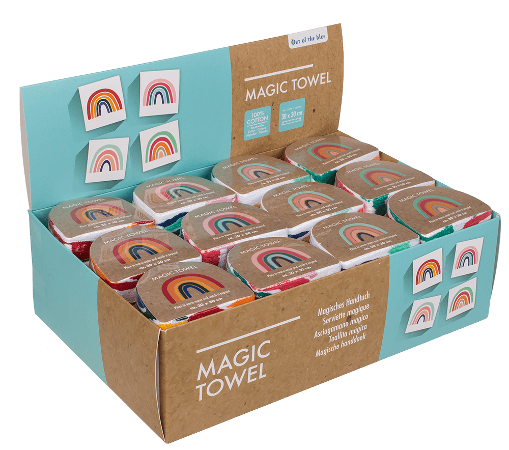 Magic cotton towel, rainbow,