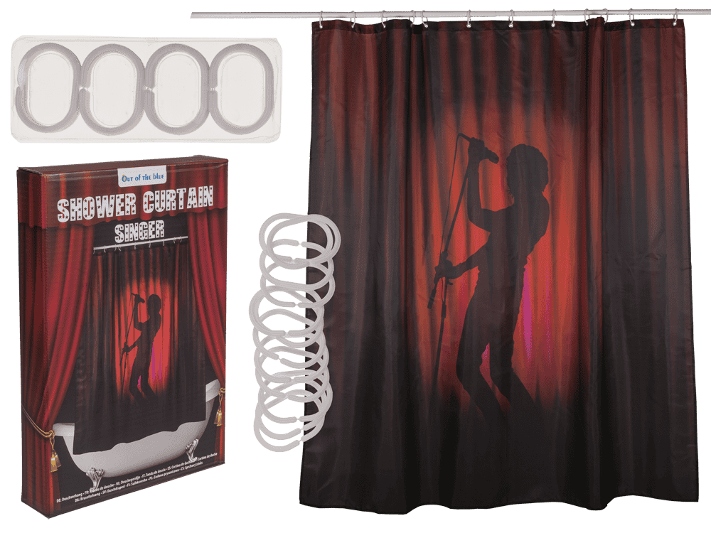 Shower curtain, singer silhouette, 180 x 180 cm,
