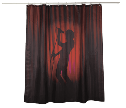 Shower curtain, singer silhouette, 180 x 180 cm,