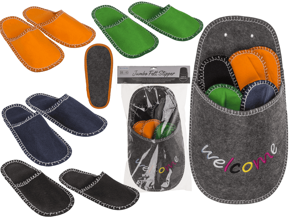 Jumbo felt slipper, Welcome,