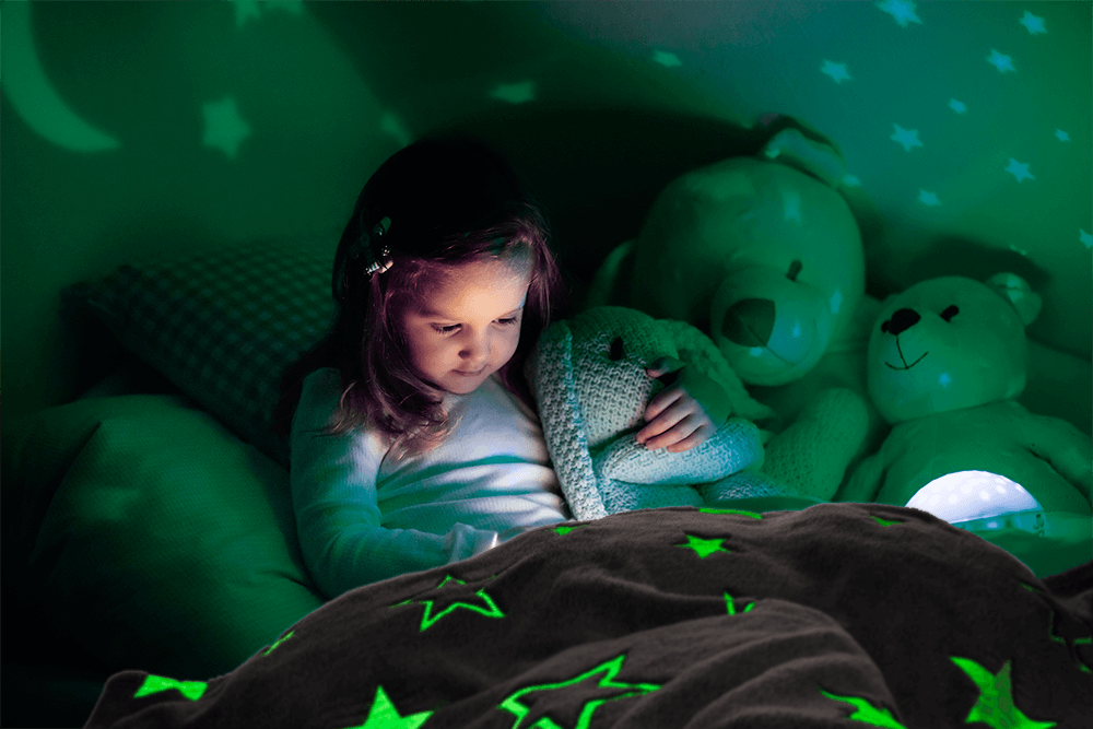 Comfort blanket with stars, Glow in the dark,