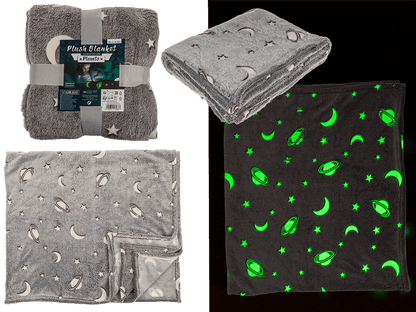 Plush blanket, planets,