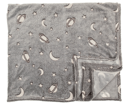 Plush blanket, planets,