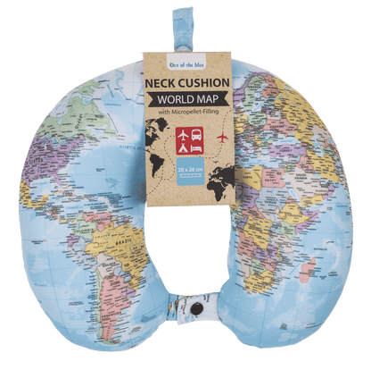 Neck cushion with micro pellet filling, World Map,