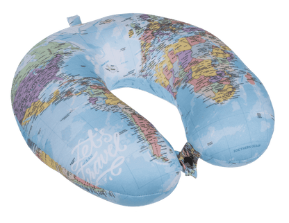 Neck cushion with micro pellet filling, World Map,
