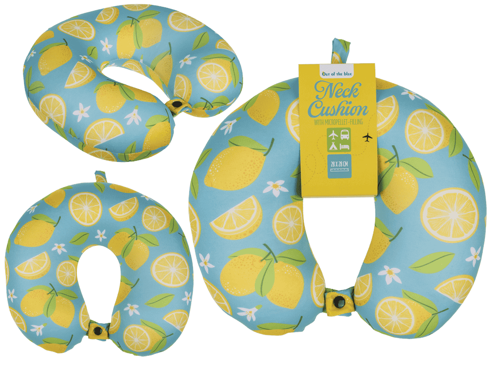 Neck cushion with micro pellet filling, Lemons,
